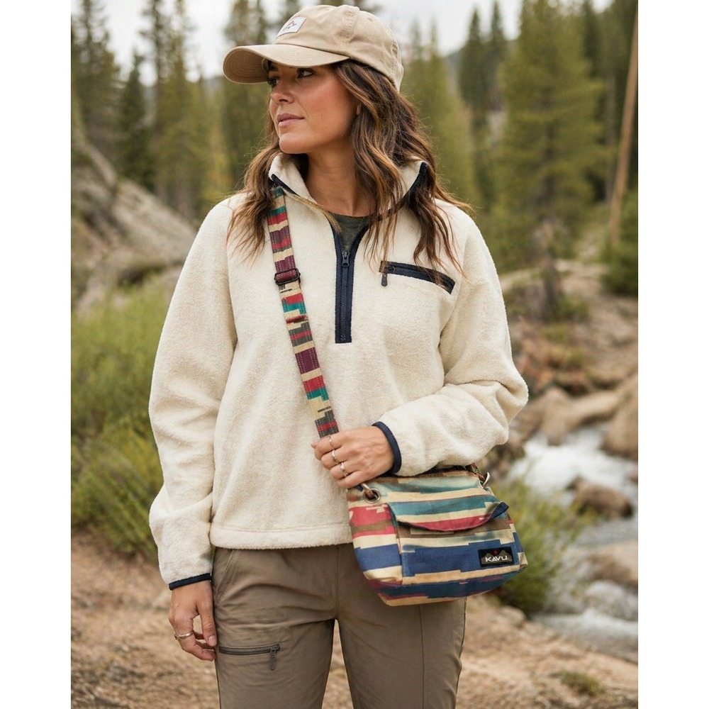 KAVU Multicolor Striped Crossbody‎ Bag Small Canvas Sling Bag